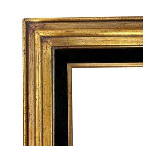 Gold Wood raised Carved black velvet matte frame art photo framing matted wall